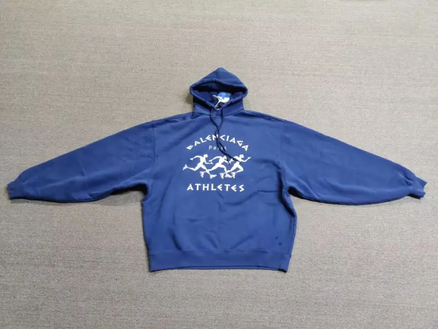 Balenciaga Paris Athletes Hoodie Blue