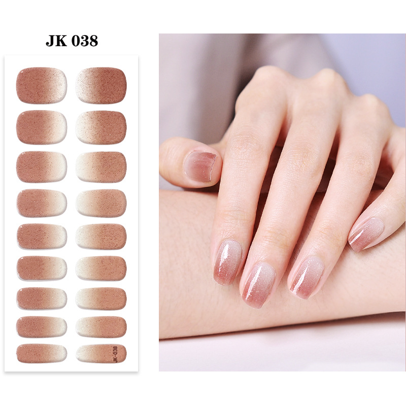 Xiantai Factory Pure Desire Style Wearable Nails Semi-Cured Uv Gel Nail Stickers Long-Lasting Semi-Cured Nail Patches Short Style