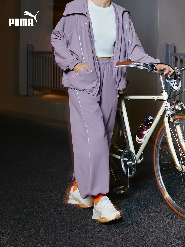 Puma Official Women's New arrival Loose Couple Athleisure Jogger Pants Windproof and Waterproof Woven pants 628767