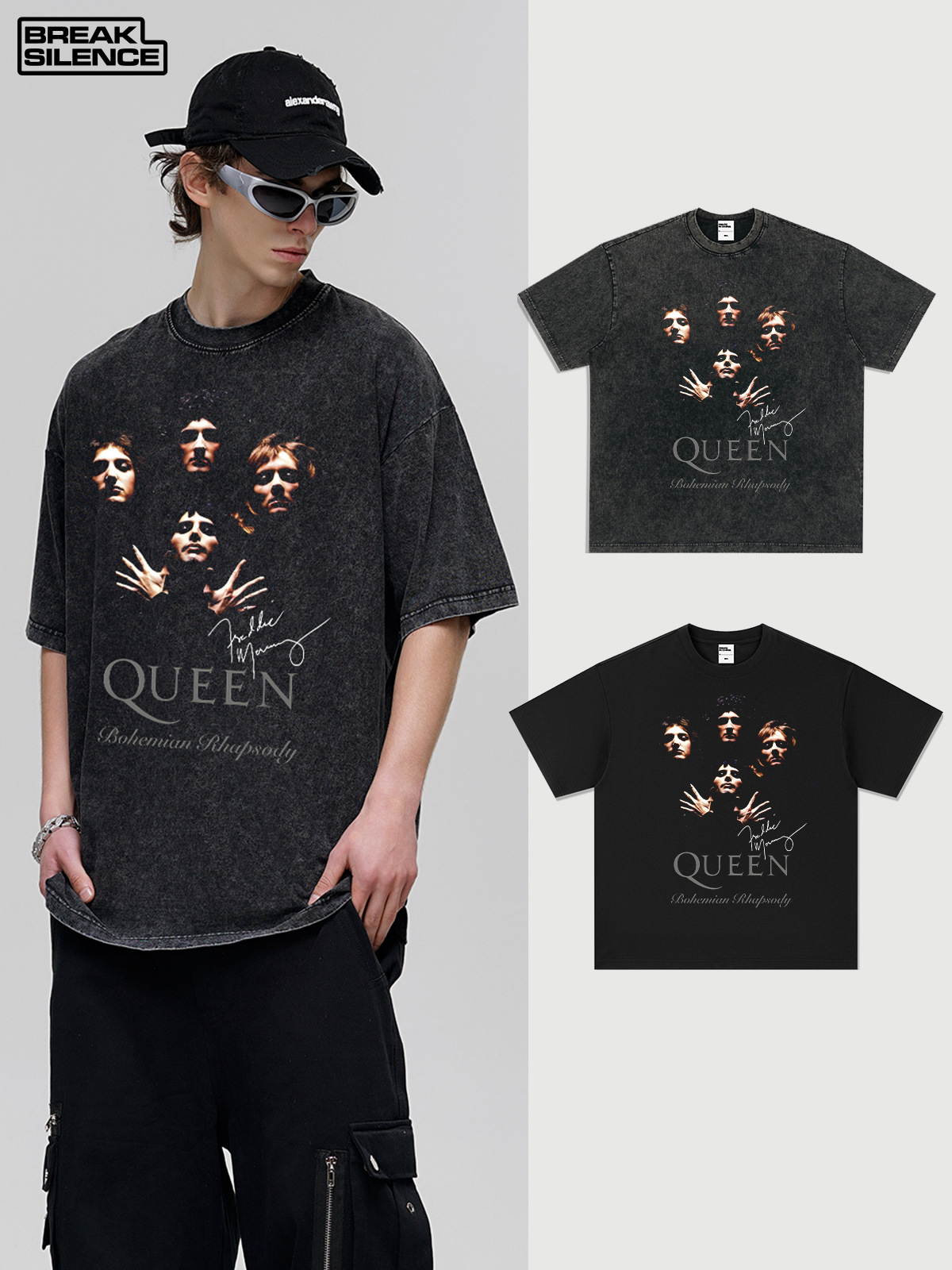 Queen Band QUEEN American Style Retro Street Heavy Short-sleeved T-shirt Men's Cross-border Trendy Brand Loose Top