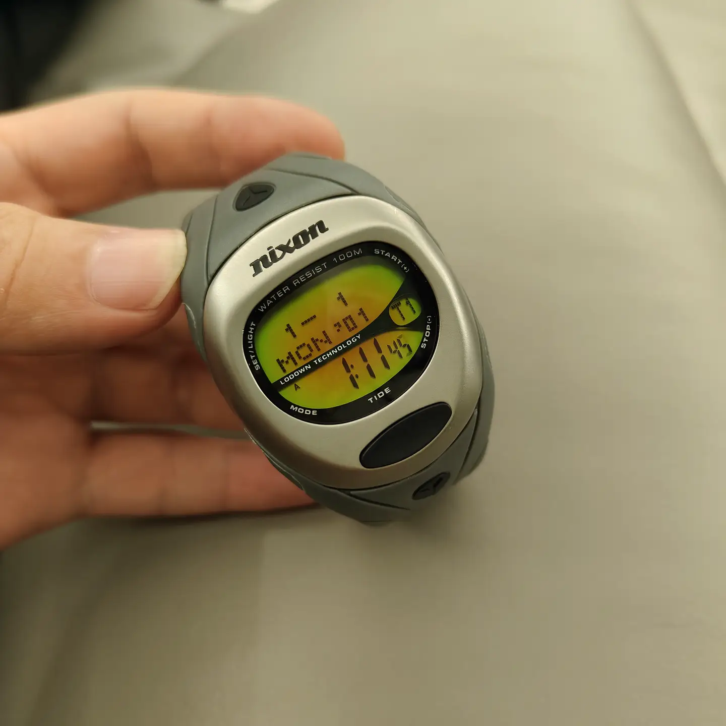 95% New Backflow Inventory Men Digital Watch Blue Cold Light Backlight Y2K Second-Hand Mecha Style Vintage