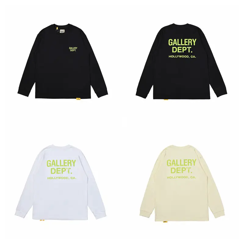 Gallery Dept Long Sleeved t Shirt American Trendy Letter Print Loose Cotton Long Sleeve T-Shirt