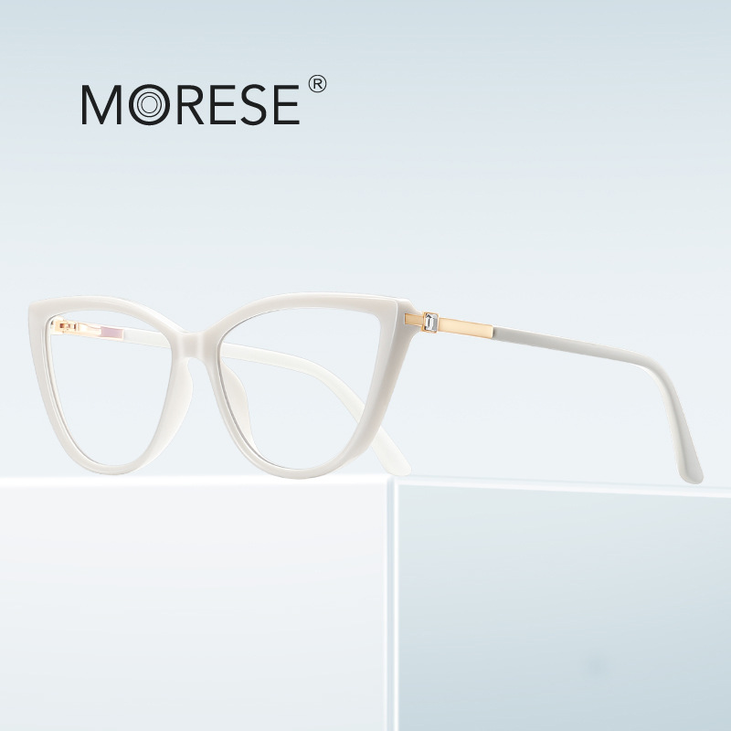 Original Fashion Cat-Eye Glasses Frame 2239 Ultra-Light Tr90 Sweet Style Women's Non-Prescription Glasses for Large Faces, Slimming, Street Photography Essential
