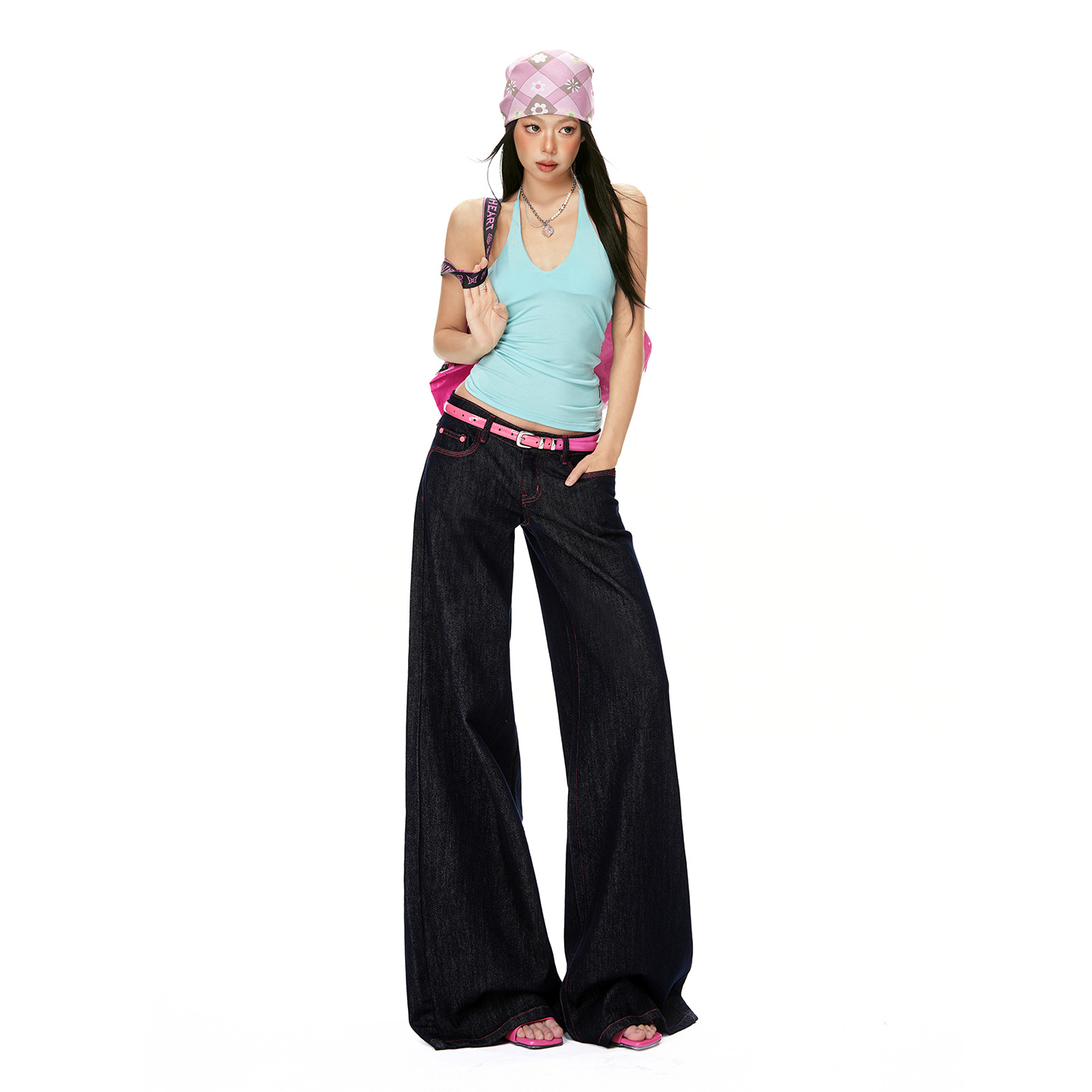 American-Style Raw Denim Wide-Leg Jeans for Women, 2026 New Design, Low-Waist, Loose Fit, Slimming Straight-Leg Floor-Length Pants