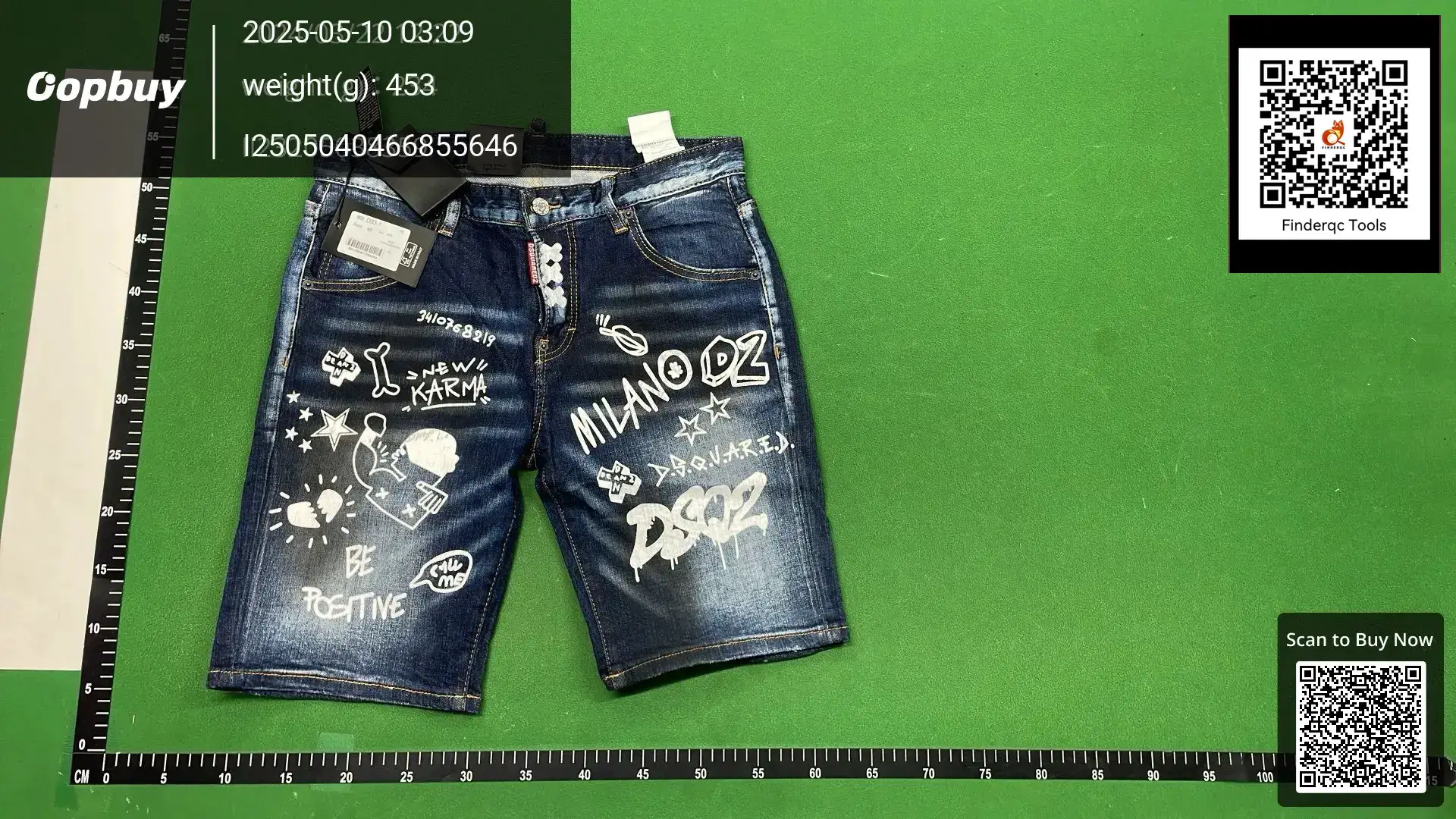 D33-1 Printed Denim Shorts Dquadratic Trendy Brand Jeans Cross-border Men's Ripped Pants Denim Pants