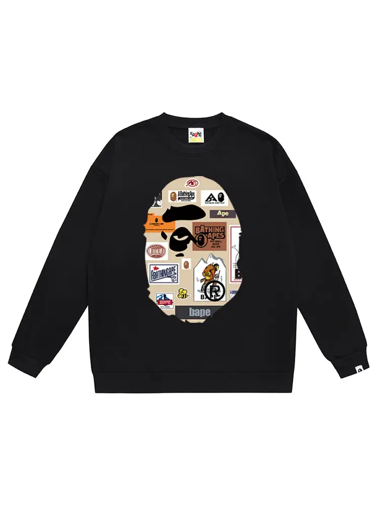 Cross-Border Wholesale Supply of Export Trendy Brand Heavyweight Bape Ape Head Round Neck Sweatshirt Shark Long-Sleeved Jacket 1