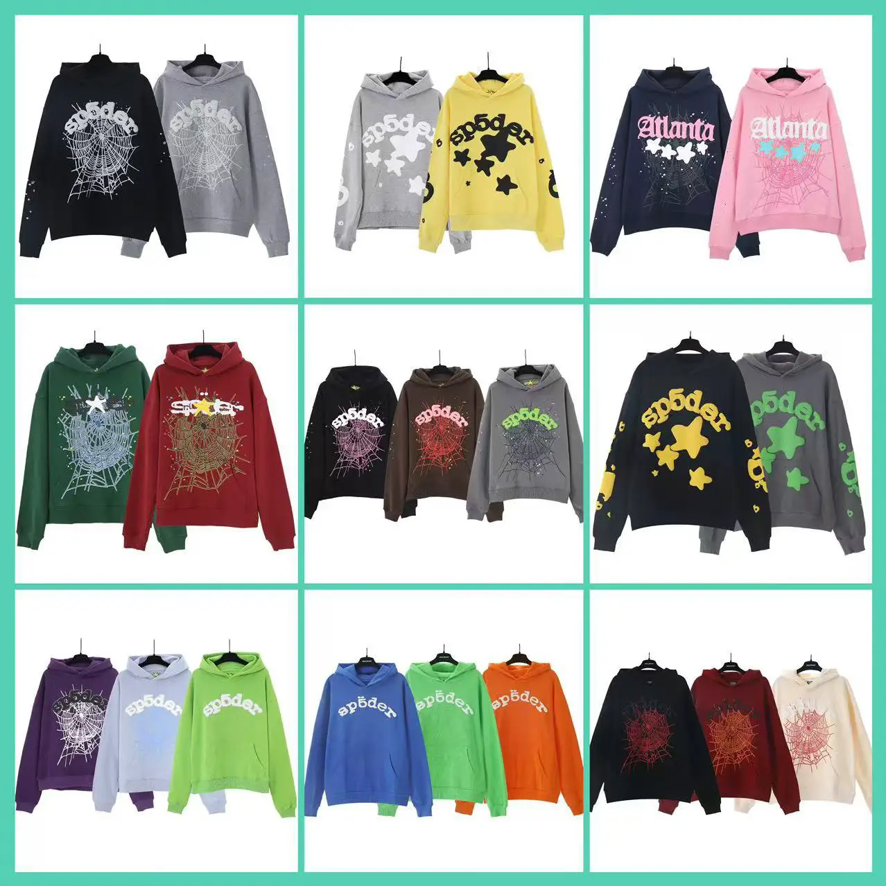 Trendy Brand Hip-Hop Singer Foaming Letter 555555 Couple Hoodie Casual Loose Pink Sweater for Men and Women