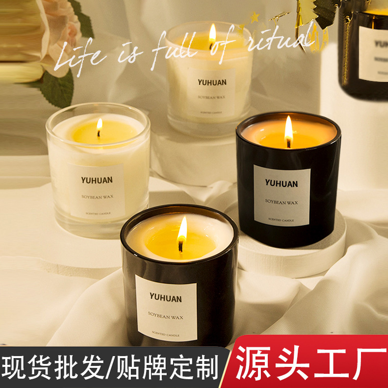 Glass transparent cup aromatherapy candle bedroom romantic decoration fragrance expansion niche gift soy wax smoke-free candle fragrance