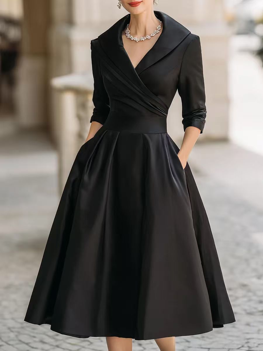 2025 New European and American Women's Fashion Amazon Shein Independent Site Elegant Formal Waist-Cinching Slimming Dress for Women