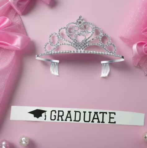 2026 Graduation Season Graduate Shoulder Sash Crown Set Graduation Ball Party Etiquette Sash Grad Rhinestone Headband