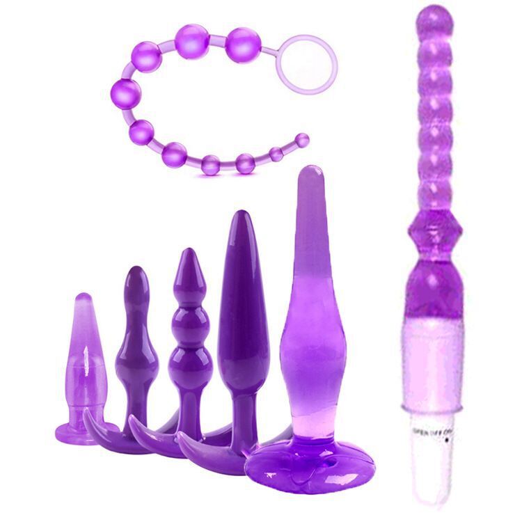 Foreign trade SM adult alternative rear court pull beads anal plug 7 7 piece set masturbation vibrator husband and wife sex sex supplies
