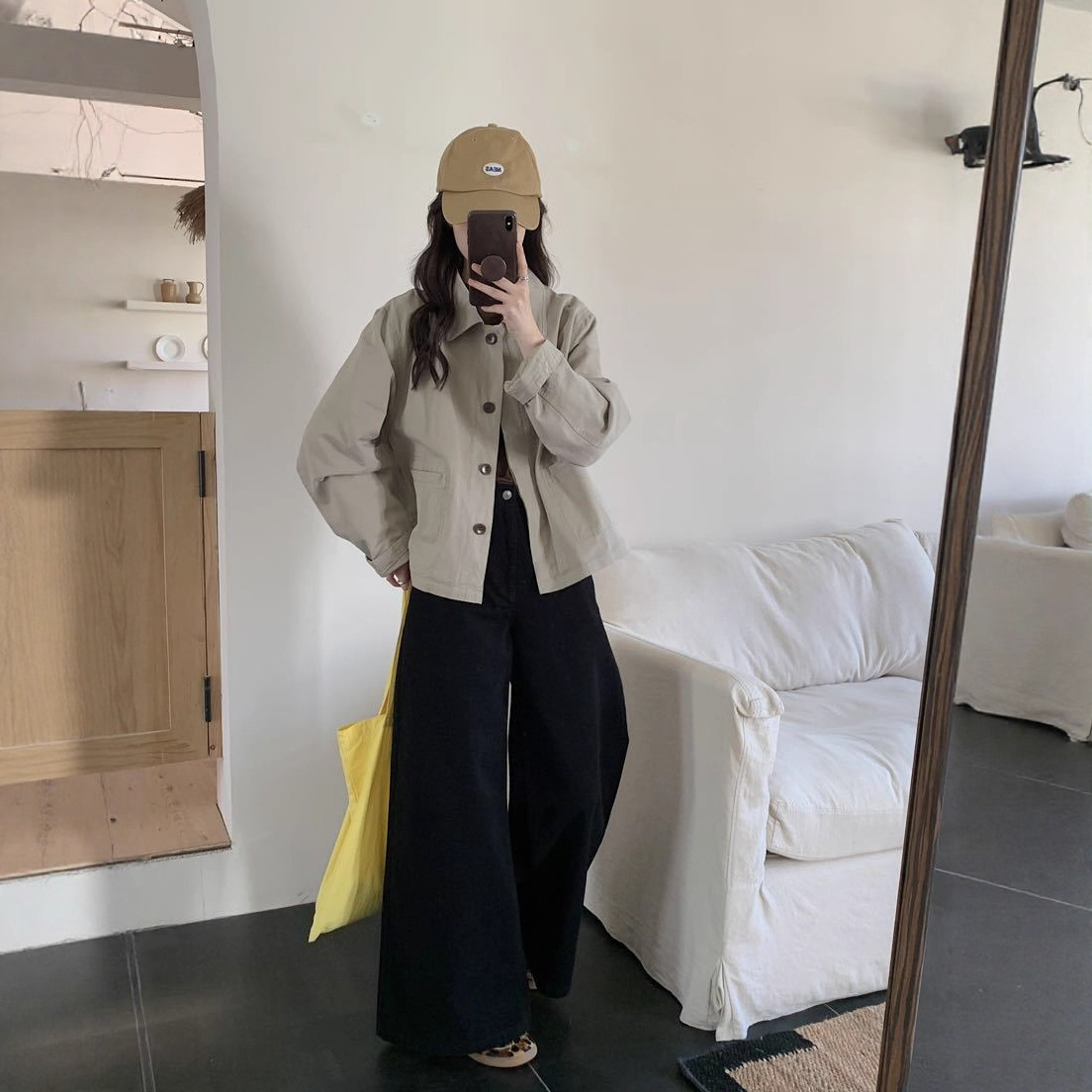 2025 New Autum Loose Slimming Look Pure Color Lapel Long-Sleeved Shirt Jacket Women's Casual Versatile Top