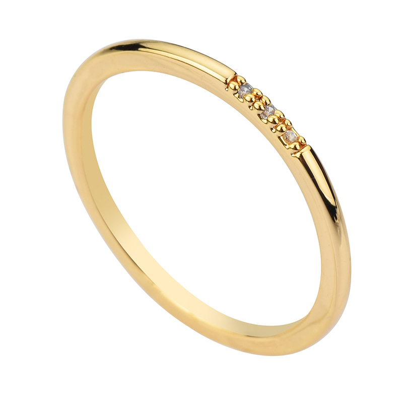 Factory direct titanium steel zircon ring lovers ring 18 gold diamond ring small red book with simple tail ring row ring