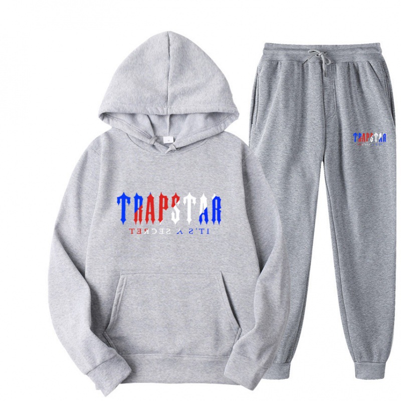 Cross-border New Pullover fleece-lined Hooded Sweater Men's and Women's Warm Two-piece Loose Hoodie Pants suit T