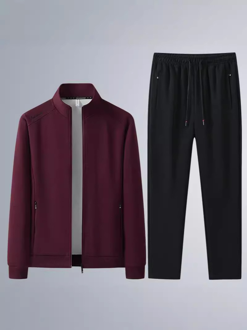 Sports suit Men's Spring and Autumn Breathable Cotton Loose Plus Size Plus Size Casual Sweatshirt Sweatpants Two-piece Fashionable Set