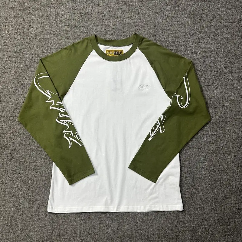 Cross-Border Trendy Brand Corteiz Spliced ​​Qilin Arm Printed Long-Sleeved American Retro Casual Loose Street Hip-Hop T-Shirt
