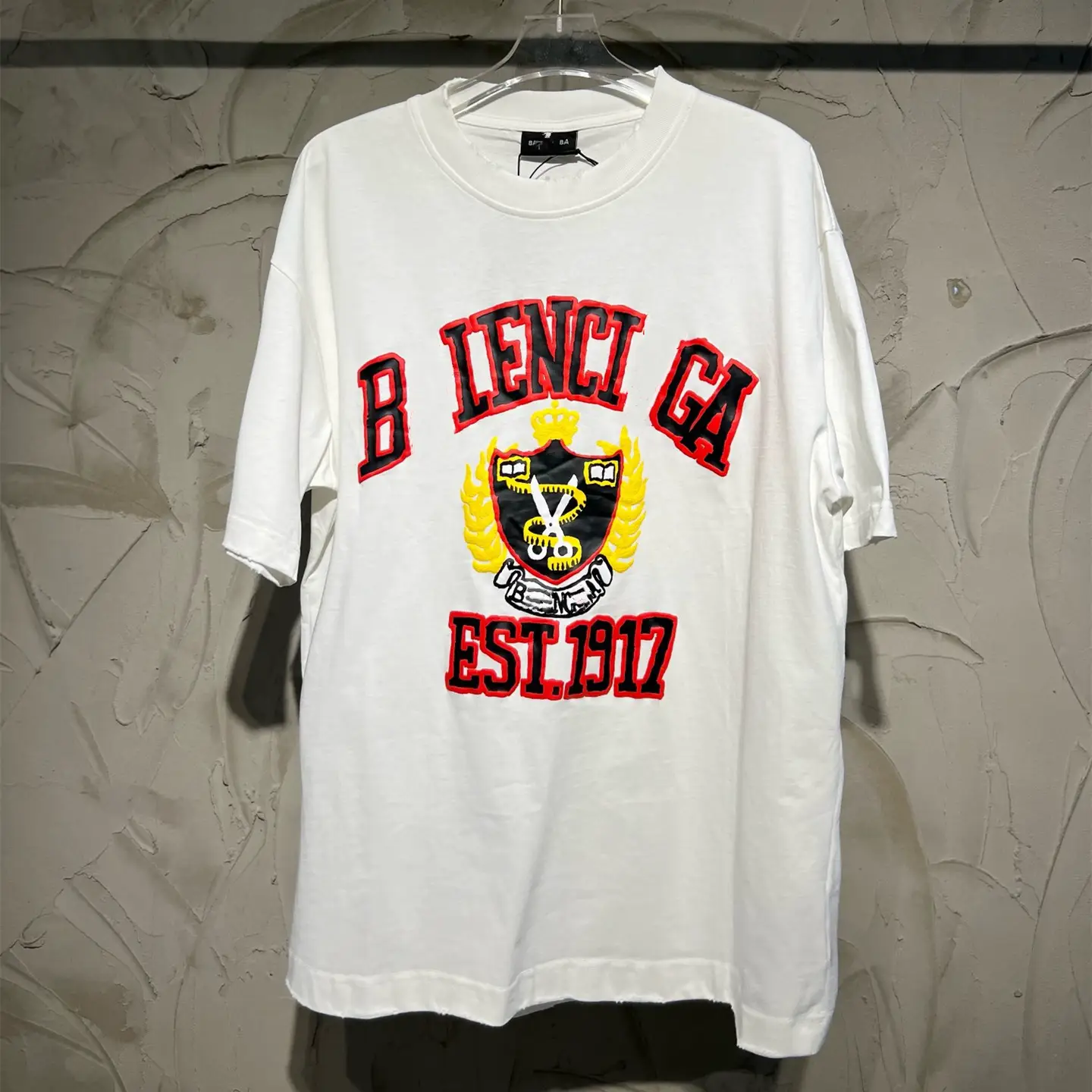 Correct version 2023 Summer new B scissors 1917 Three-dimensional foam printing men's and women's OS loose short sleeve t-shirt