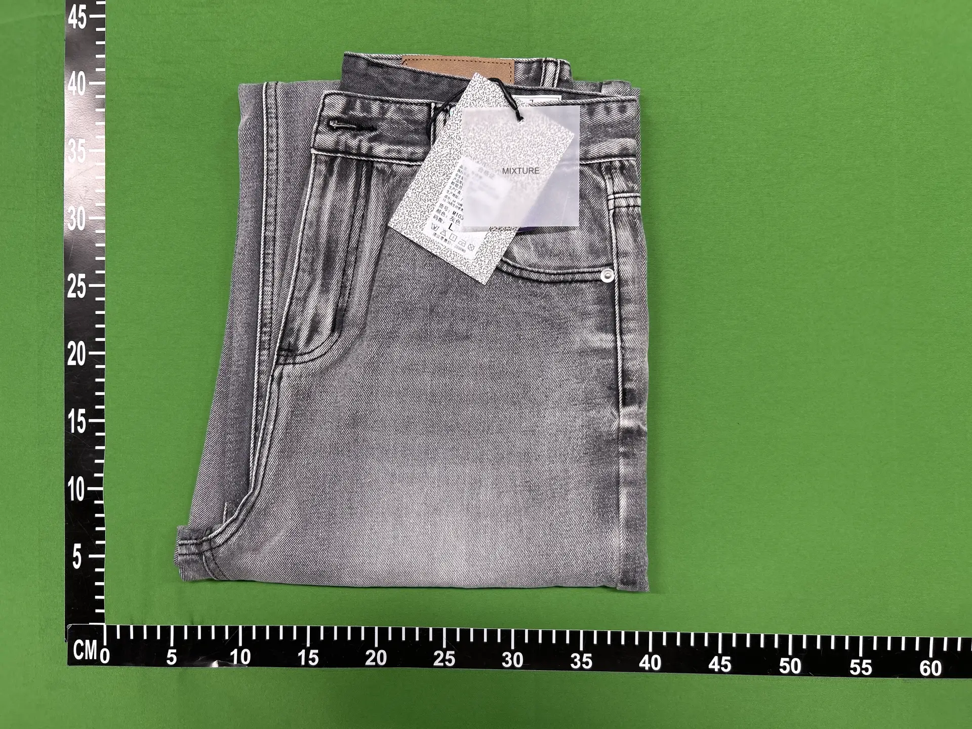 JIAMU Grey Bull Baggy Washed Old Loose Slightly Wide Straight Jeans Draped Pants