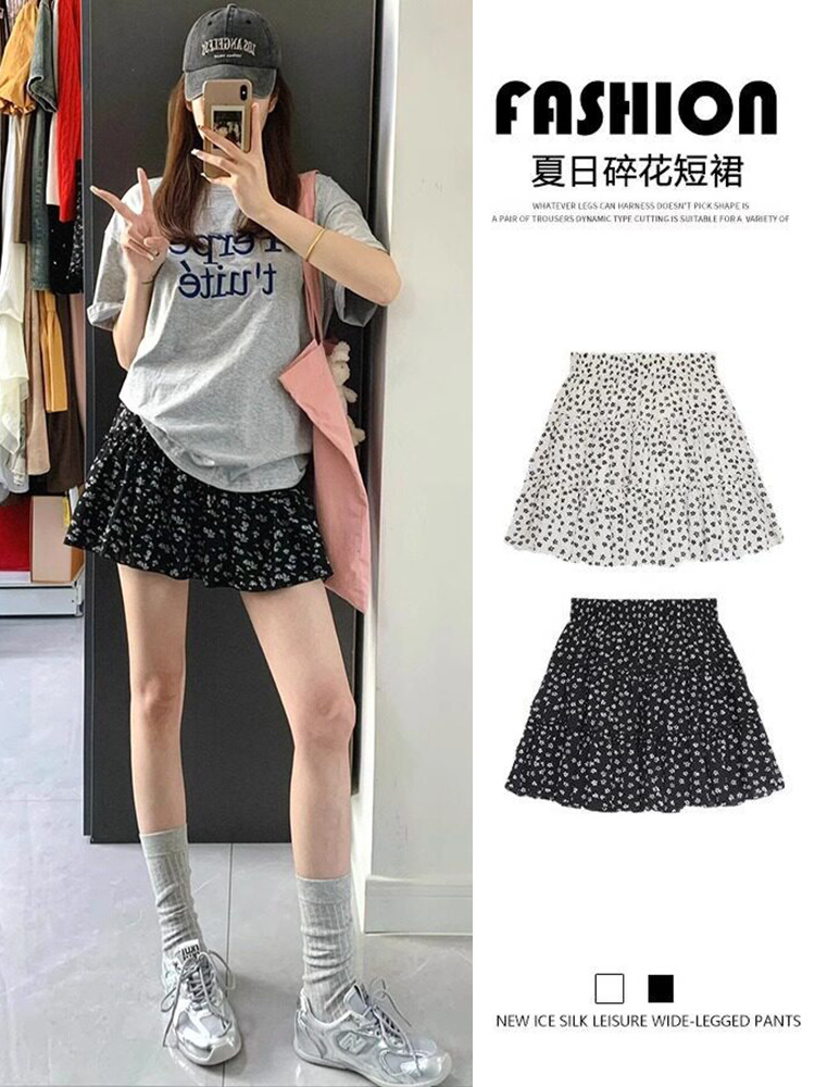 French-Style Romantic Floral Cake Skirt for Women, Summer 2026 New Model, High-Waisted A-Line Short Skirt for Petite Figures