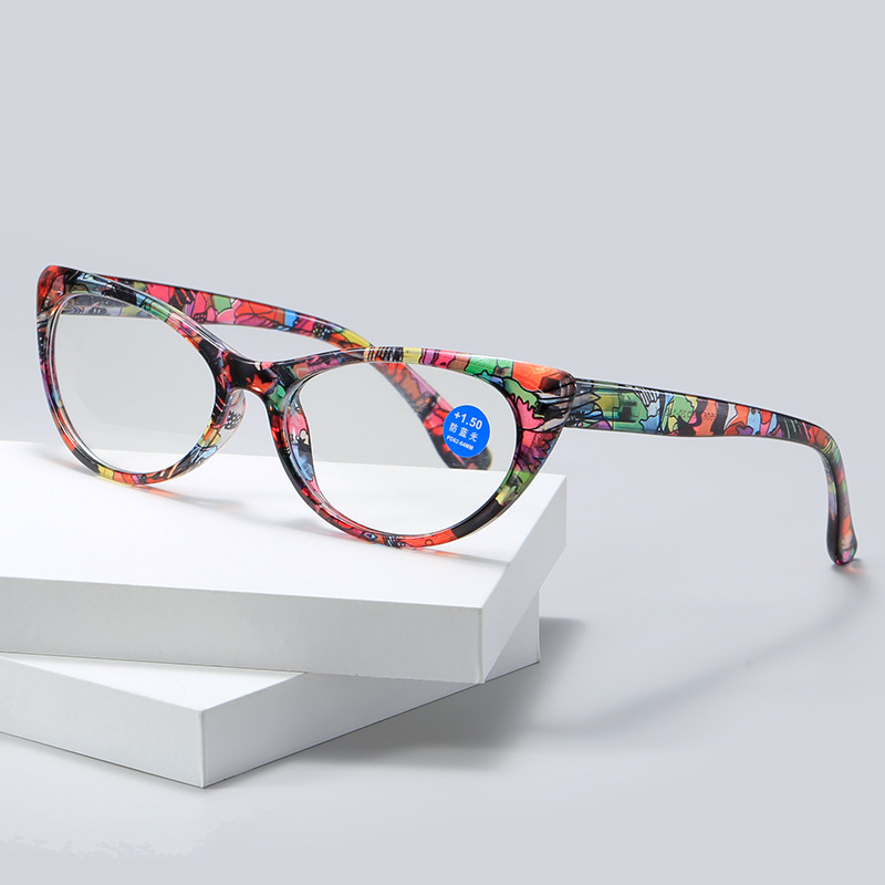 Cross-border Amazon printed reading glasses fashion ladies flower frame reading glasses elderly reading glasses 8506