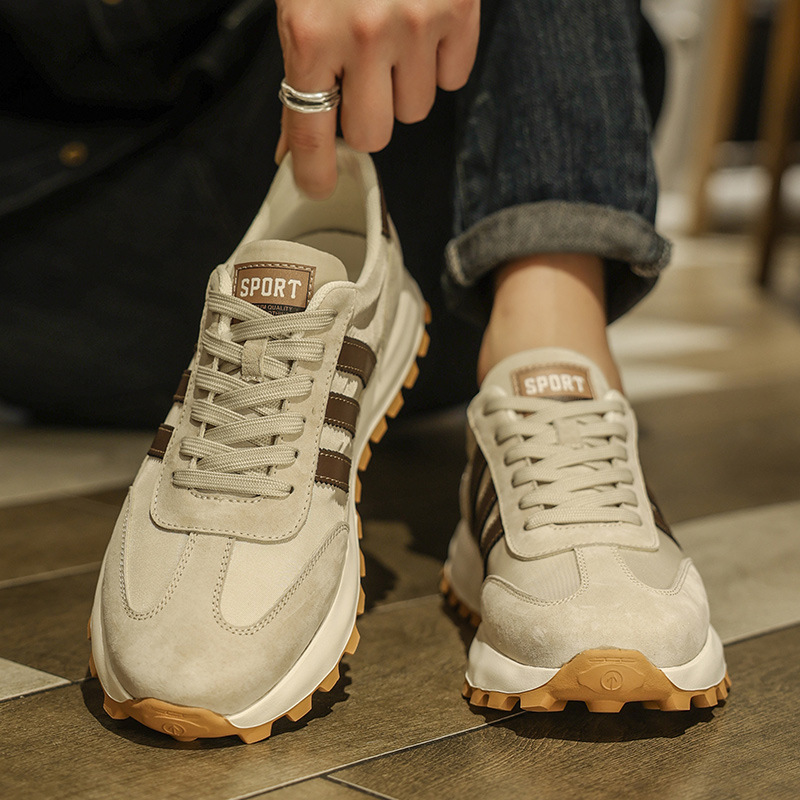 Men's Shoes 2024 Spring and Autum New Versatile Sports and Leisure Forrest Gump Shoes Retro Thick-Soled Dad Trendy Shoes Lightweight