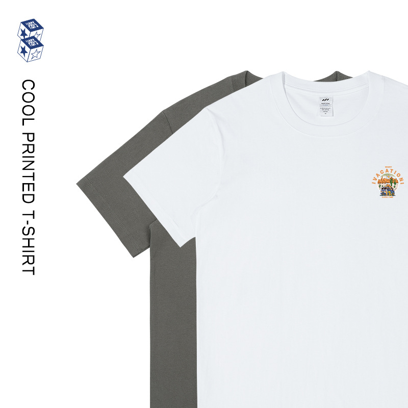 Summer New Preppy Style Casual Round Neck Short-Sleeved T-Shirts for Men and Women Couple Wear Trendy Brand Printed Tops Tee Wholesale