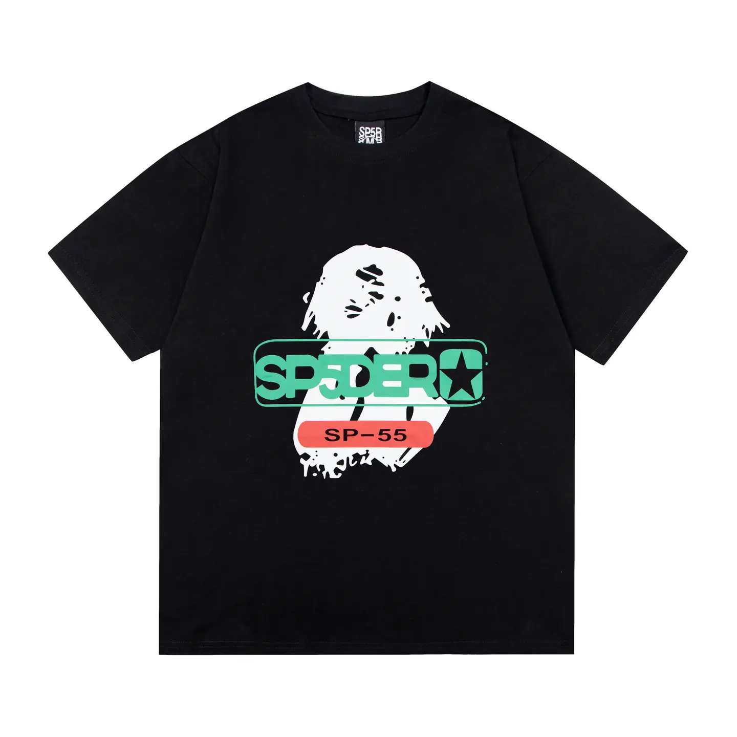 New Summer Spider Web Foam Printed European and American Street Fashion Brand Casual Loose Men's and Women's Pullover Short-Sleeved T-Shirt