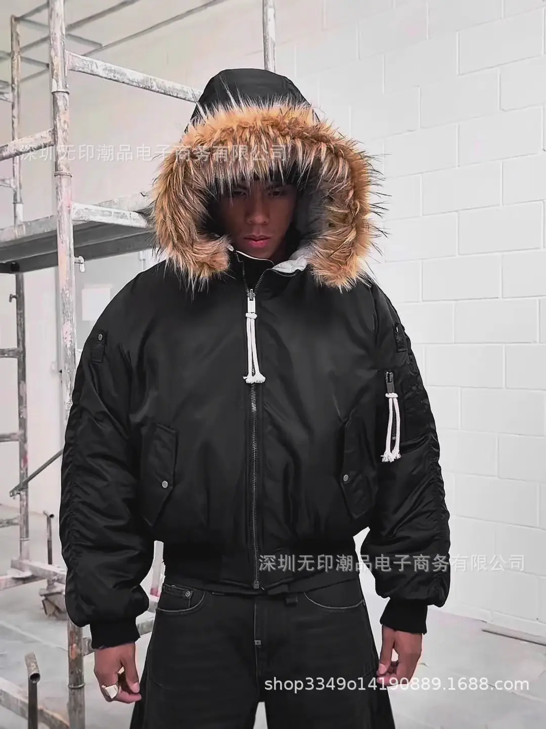 European and American Winter Heavyweight Hooded Plush Hat Fashionable Men's and Women's Reversible Street Hoodie