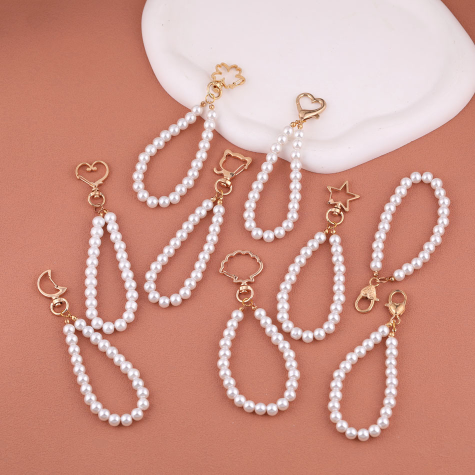 bag glass pearl chain hand-held chain mobile phone case hanging chain diy handmade homemade beaded jewelry material accessories