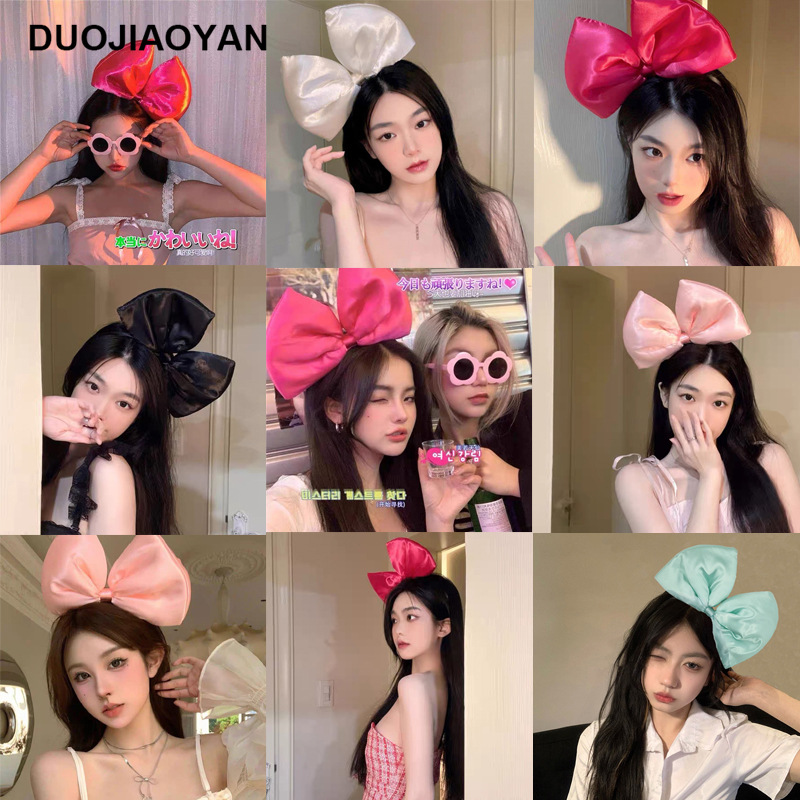Extra-Large Bow Hairband, Exaggerated 3D Dopamine Accessory, Trendy Girl Headband Style, Wide Edge, Versatile