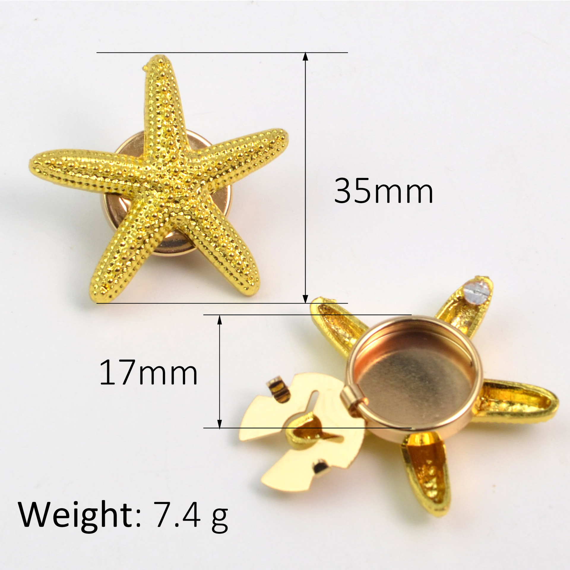 Button Cover Fashion Alloy Starfish Rhinestone Shirt Cufflink Button Cover Collar Button Rhinestone Button Cover