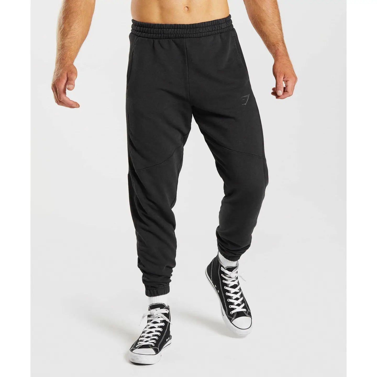 Gymshark Power Washed Cotton Spring and Autumn Sports Casual Men's Loose Cuffed Trousers