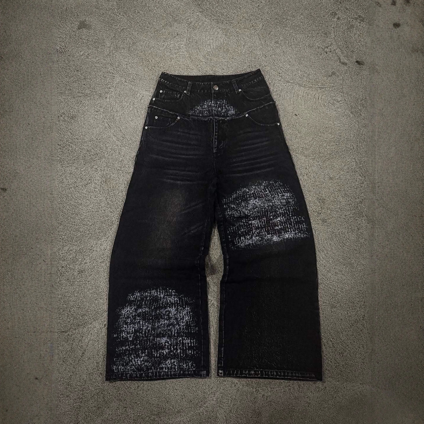 European and American American New Street Style West Coast Style Washed Old Dark Style Loose Casual Jeans Y2K Wholesale