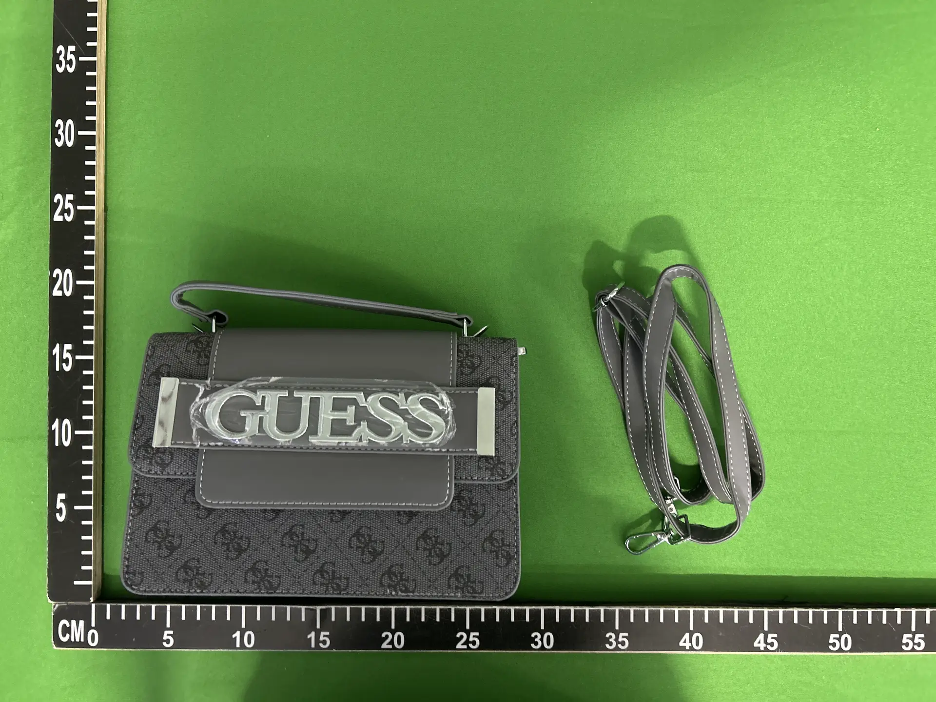 Guess Grey Monogram Shoulder Bag
