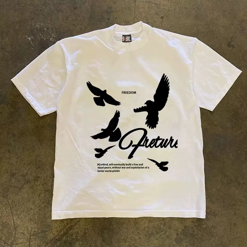 Xiaochen Story Has More Than 260g Heavyweight Pure Cotton! American Oversize Couple Style Women's Loose Short-Sleeved T-Shirt for Men