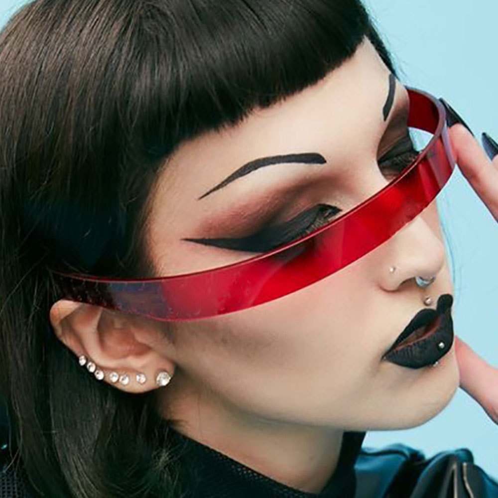 New Fashion Future Punk Style All-in-One Sunglasses Ins European and American Style Personality Hip-Hop Ball Party Sunglasses Trendy