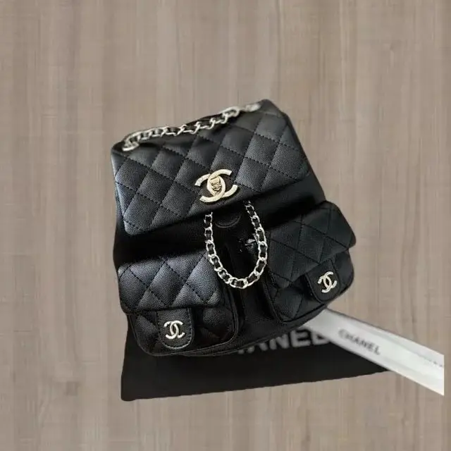 高版新款小香chanel23p duma中号双肩包 手提单肩小书包