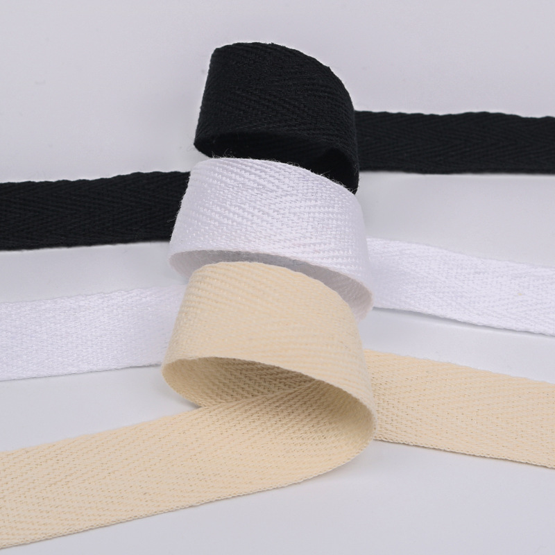 Factory Direct Sales in Stock Pure Cotton Webbing Herringbone Webbing High-Quality Cotton Webbing in Stock Wholesale