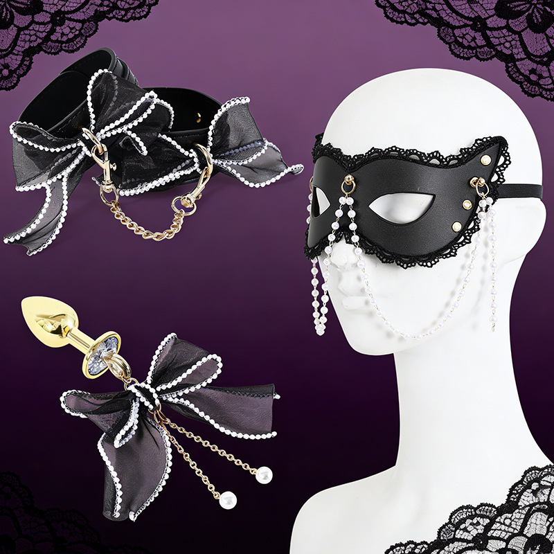 Sm Props, Fun Handcuffs, Restraints, Sex Toys, Alluring Pearl Lace Mouth Ball, Leather Alternative Adult Products
