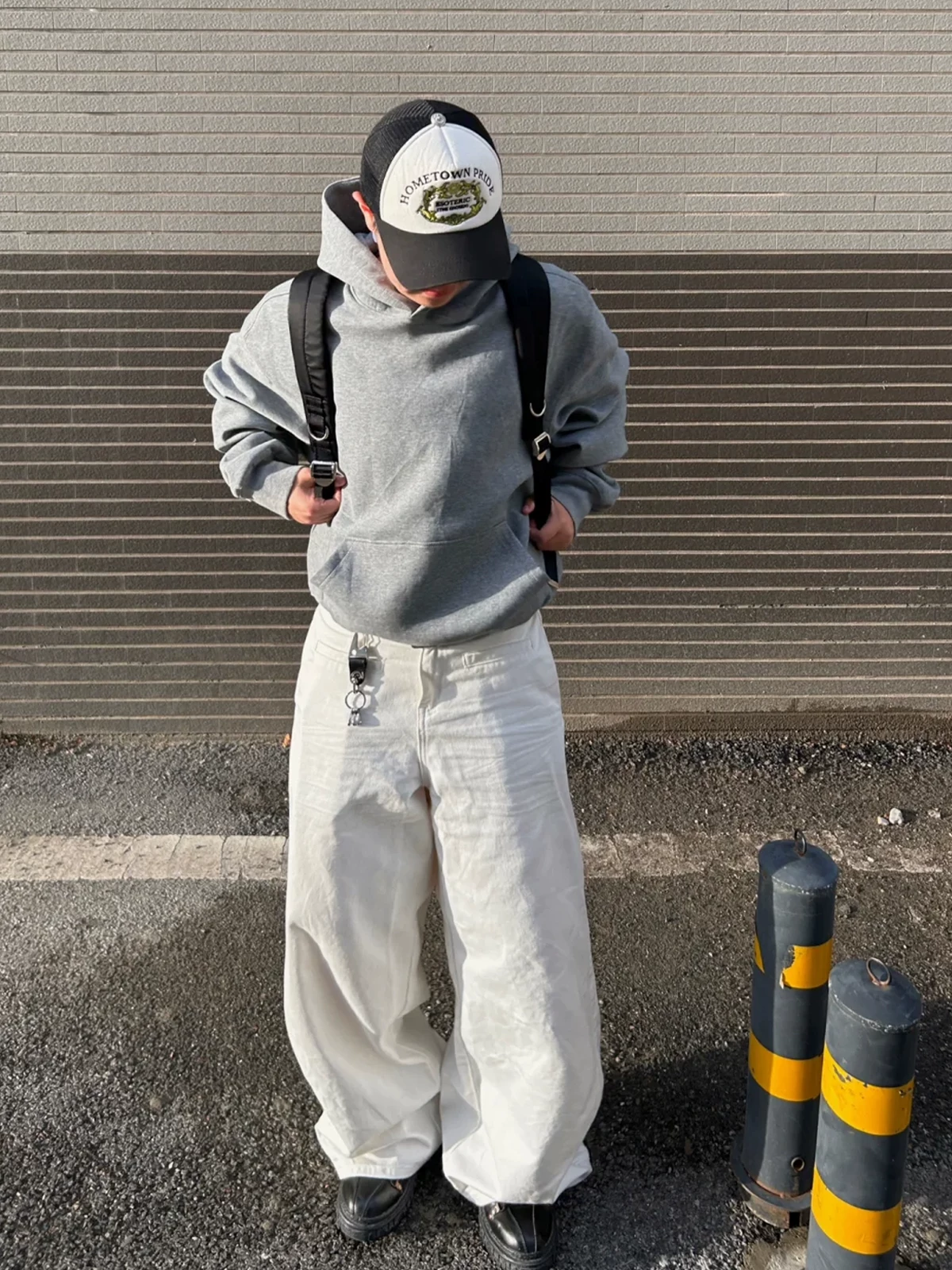 Unisex White Baggy Fit Jeans Men's Cleanfit American Street Style Loose Casual Wide-Leg Pants