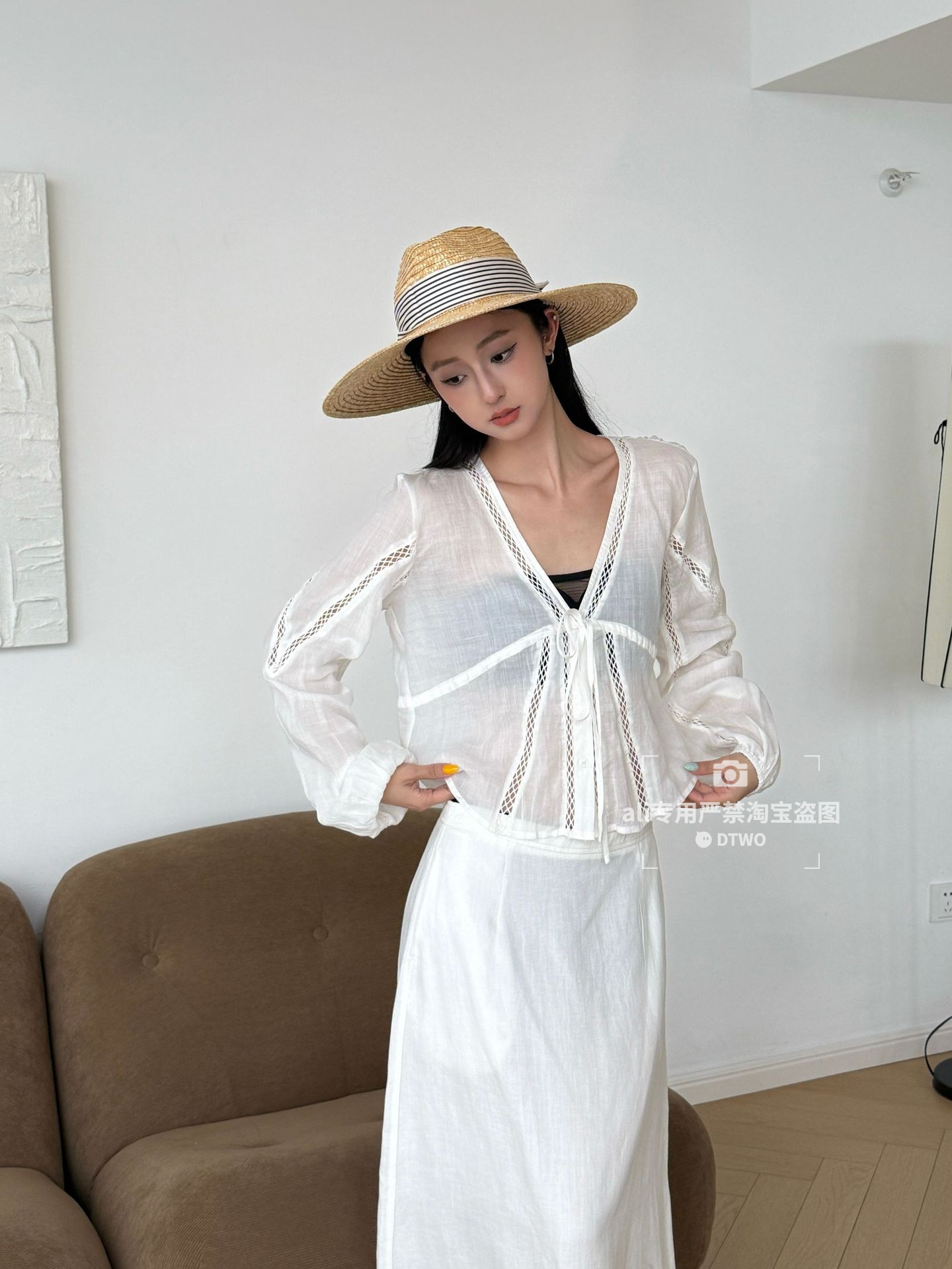 Dtwo Spring and Summer New Original Design Women's Clothing Wholesale 100% Linen Breathable Shirt 6221031