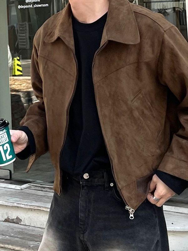 Men's Jacket Coat Workwear Loose Fashionable Japanese American Style High Street Retro Korean Style Casual Spring and Autumn Top