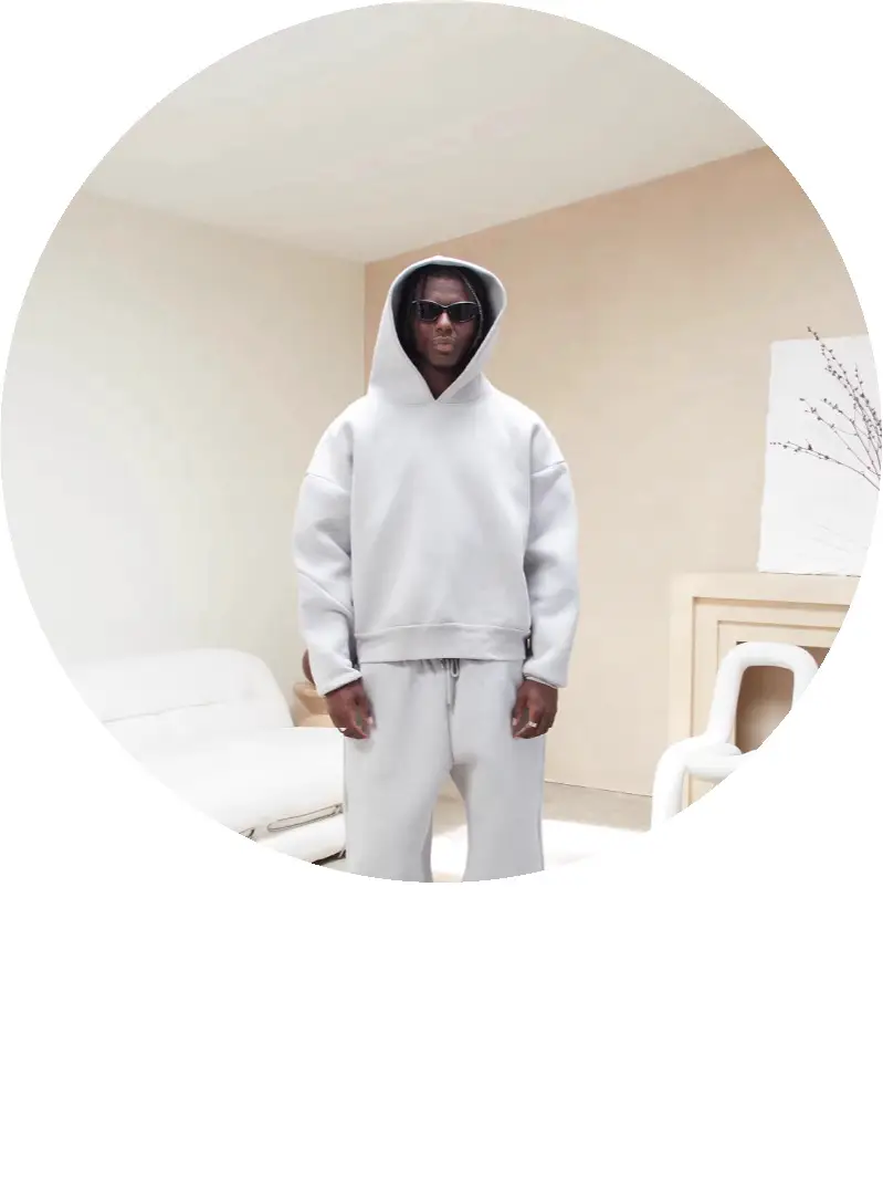 Saint alexander tracksuit空气层蓬松连帽卫衣男潮裤子套装