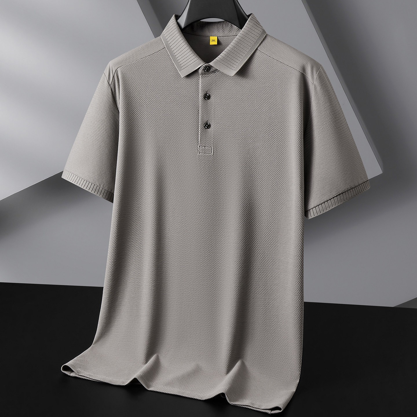 Plus-Size Men's Simple Versatile Short-Sleeve T-Shirt, Loose Summer Cotton Stretch Polo Shirt 2026