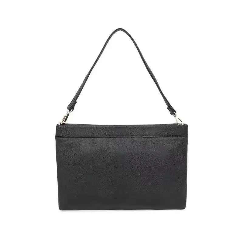 Cross-Border Black Crossbody Bag 2025 in Stock, Single Shoulder Embossed Logo Envelope Foreign Trade Women's Bag, Pistol Clutch Bag