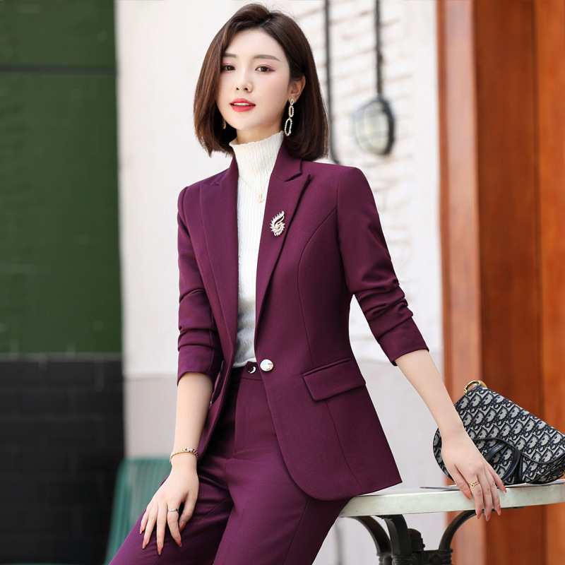 Professional Suit Women's Fashionable Elegant Small Suit Dress White Collar Manager Work Clothes Coat Autumn and Winter New
