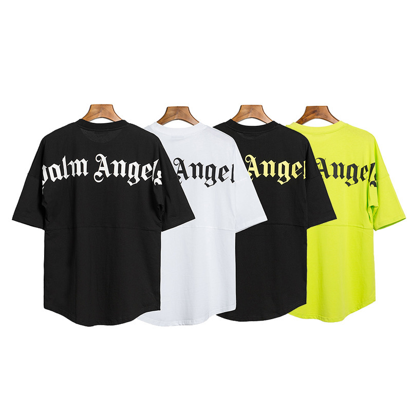 Palm Angels Palm Broken Bear Back Big Letter Logo Printed Bat Sleeve Shoulder Men's and Women's Short Sleeve T-Shirt