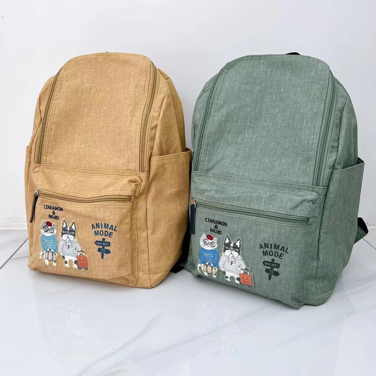Japan kusuguru Embroidered Cat French Dou Backpack Travel Backpack Mommy Bag Student School Bag Tutoring 202