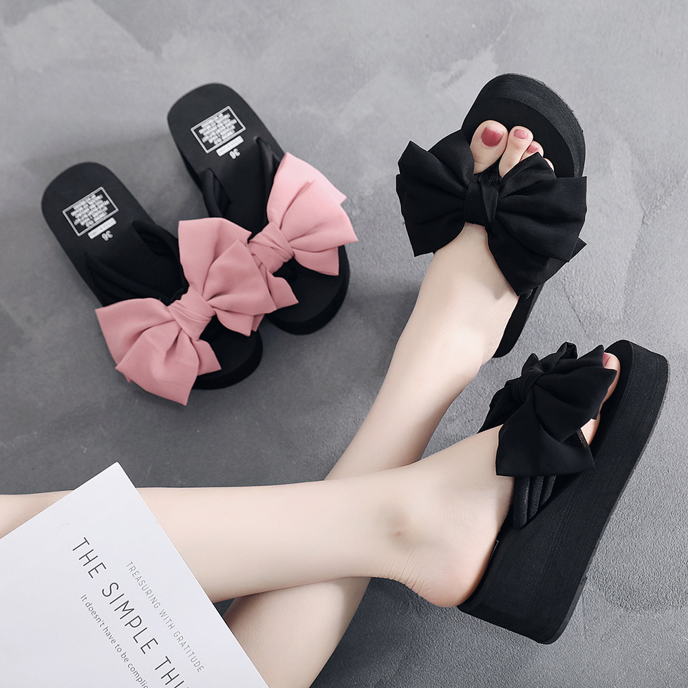 Cross-Border Hot Selling Girls Fashion Outer Wear Casual Sandals Wish Fashion New Elegant Bow Sandals