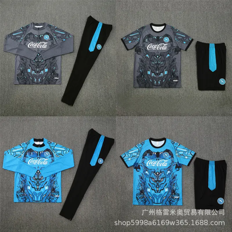 Naples Training Clothes Autumn and Winter Sports Half Zip Long Sleeves Adult Children Football Clothes Ajax Jersey